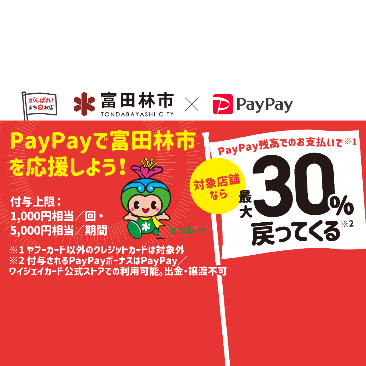 がんばろう富田林 対象店舗で最大30 戻ってくるキャンペーン キャッシュレス決済のpaypay