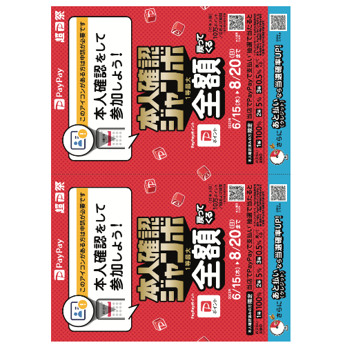 PayPay本人確認ジャンボ_ポスターA5（出力のみ）※半分にカットしてご使用ください