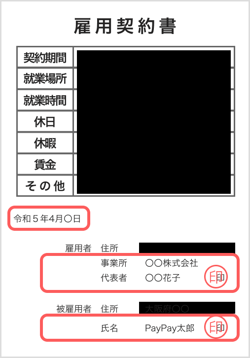 雇用契約書