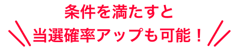 条件を満たすと当選確率アップも可能