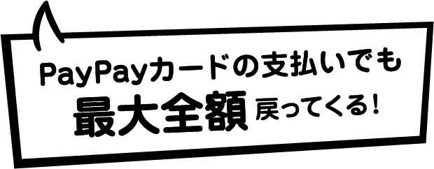 PayPayカードの支払いでも最大全額戻ってくる！