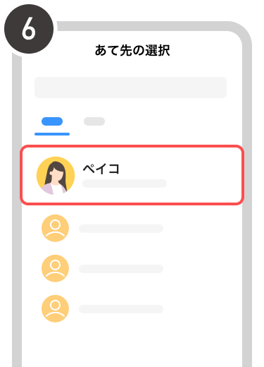 送る相手を選択します