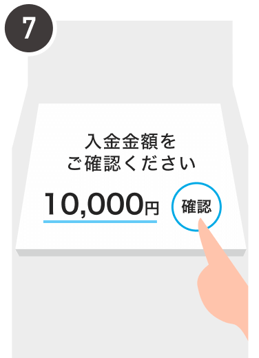 ATMにチャージする金額分を入金
