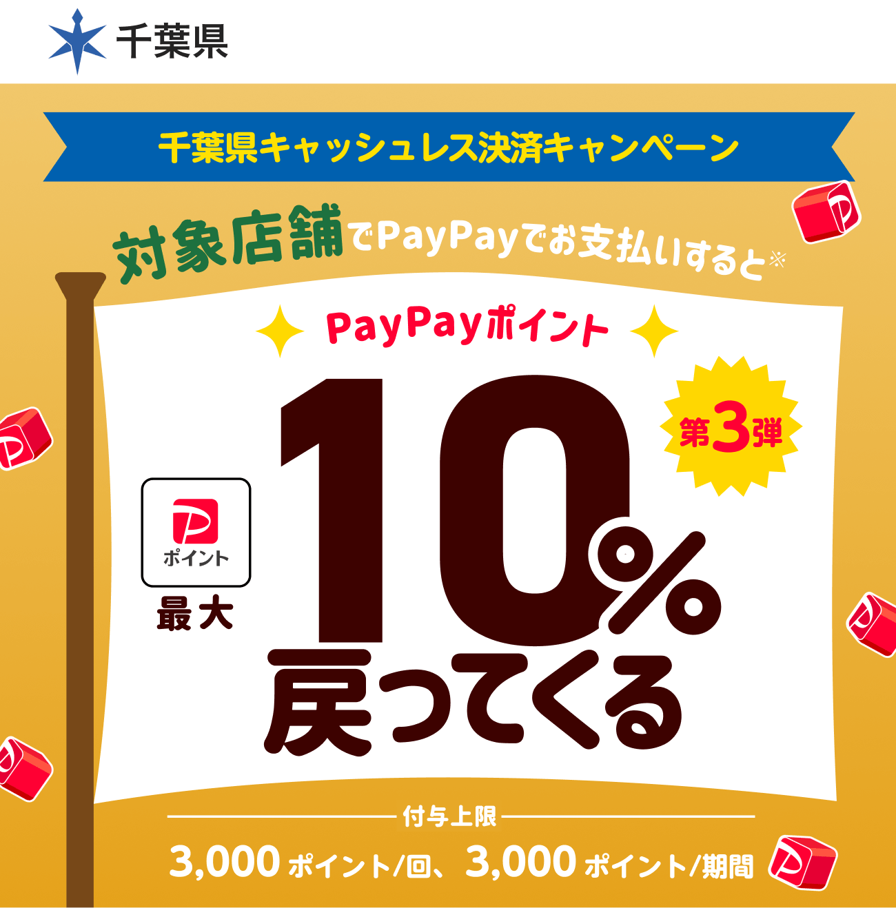 PayPayで千葉県を応援しよう！第3弾 対象店舗ならPayPayでお支払いすると最大10％戻ってくる