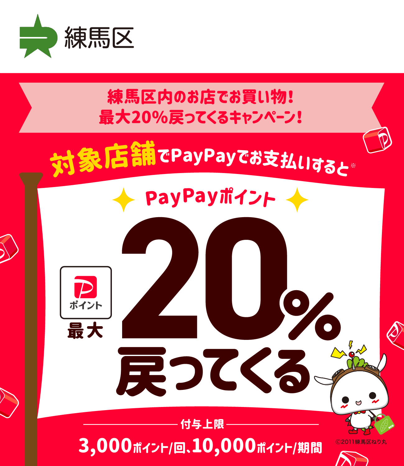 PayPayで練馬区を応援しよう！第7弾 対象店舗ならPayPayでお支払いすると最大20％戻ってくる