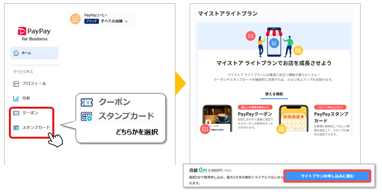 ライトプランの申し込み
