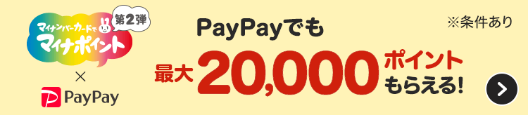 マイナポイント第2弾×PayPay PayPayでも最大20,000ポイントもらえる！|※条件あり