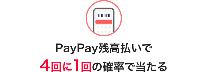 PayPay残高払いで4回に1回の確率で当たる